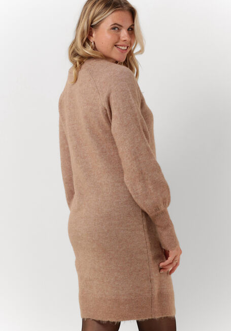 Camel SELECTED FEMME Mini jurk LULU LS KNIT DRESS O-NECK - large