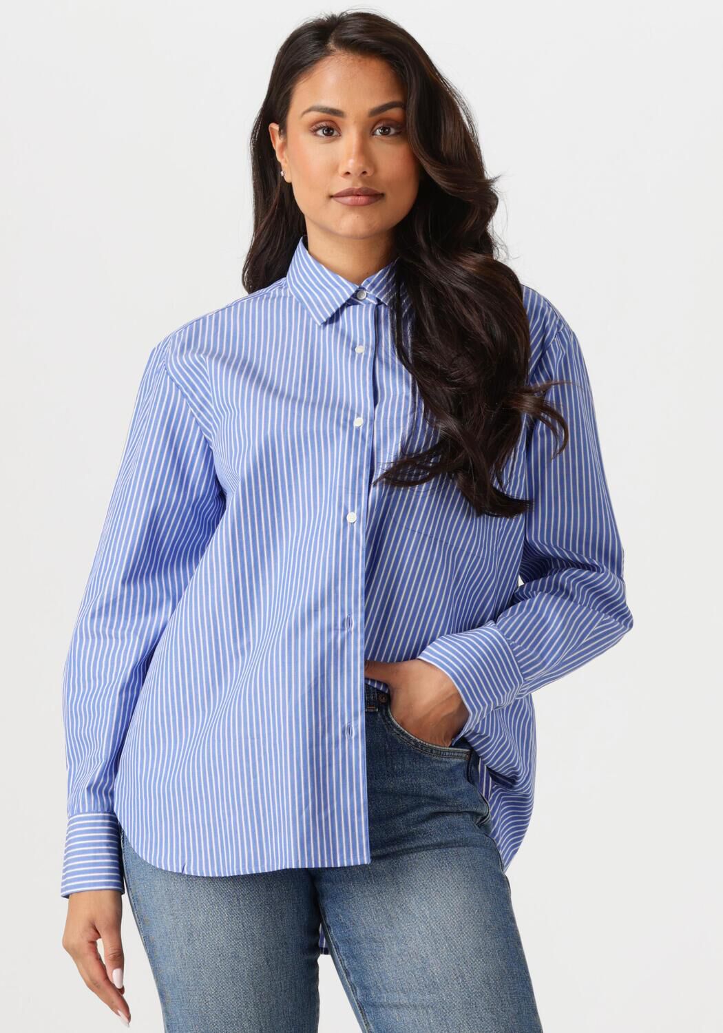 TOMMY HILFIGER Dames Blouses Ess Poplin Easy Fit Shirt Blauw