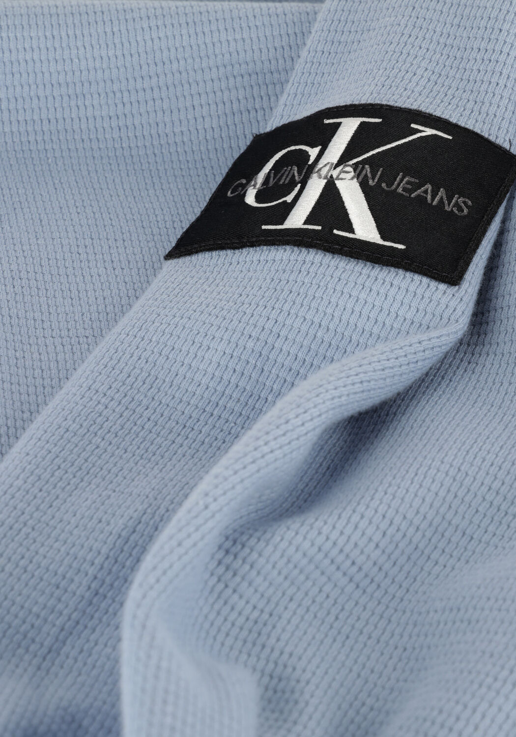 Blauwe CALVIN KLEIN Sweater MONOLOGO BADGE WAFFLE LS TEE - large