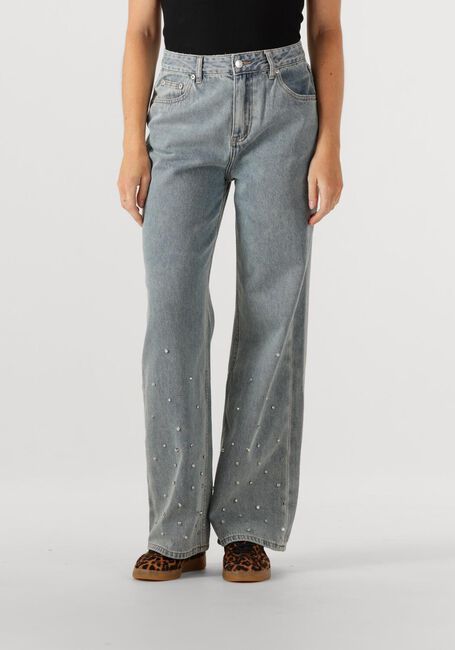 Blauwe ALIX THE LABEL Straight leg jeans LADIES WOVEN EMBELLISHED DENIM PANTS - large