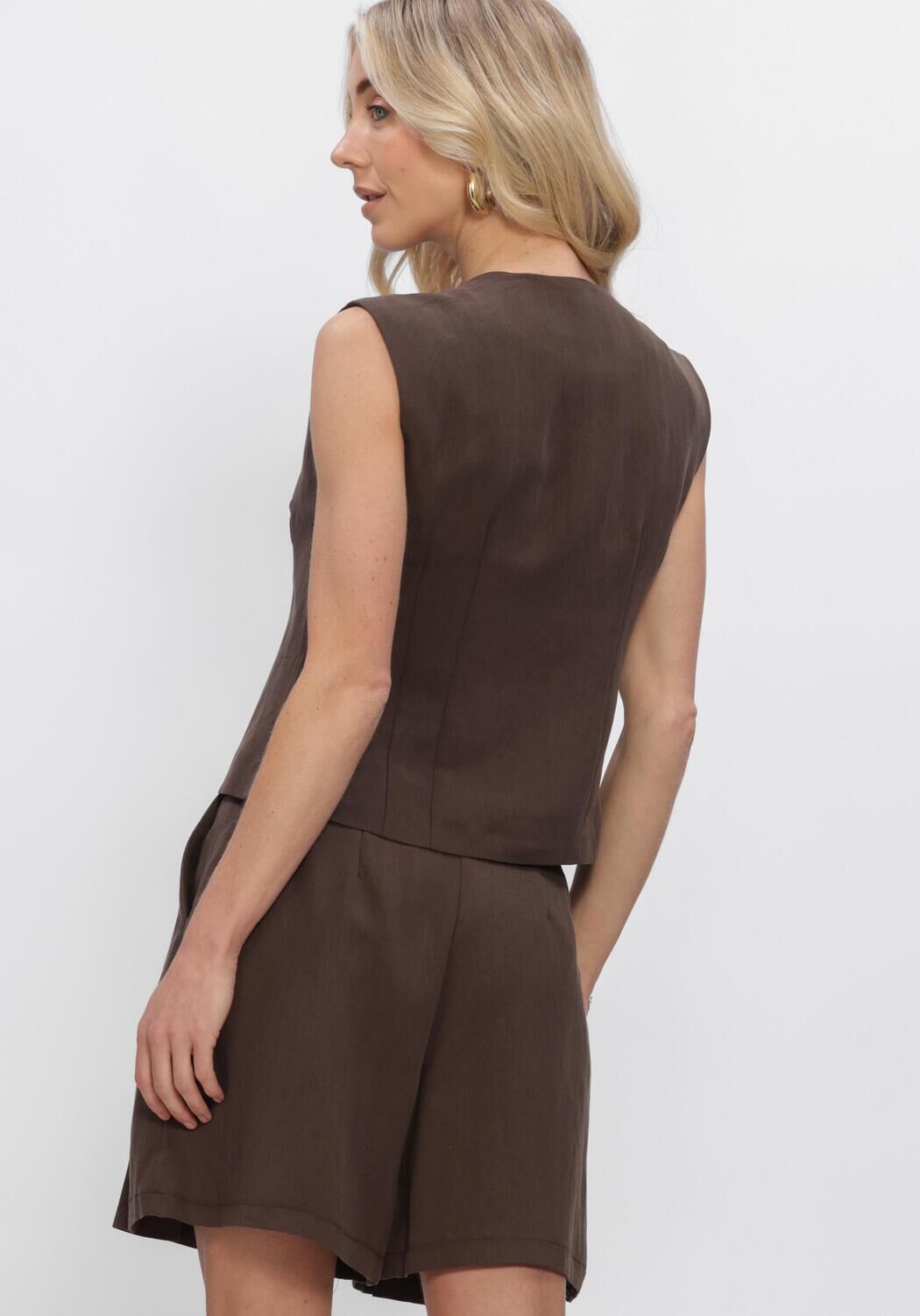 Bruine OBJECT Gilet OBJMOLLY S/L RE WAISTCOAT - large