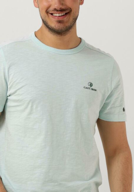 Blauwe CAST IRON T-shirt SHORT SLEEVE R-NECK SLUB JERSEY - large