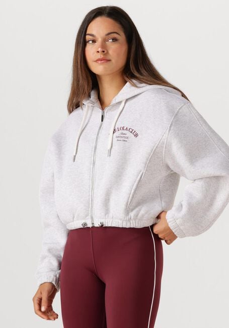 Lichtgrijze THE LOLA CLUB Sweater MAYA ZIP THROUGH HOODIE - large