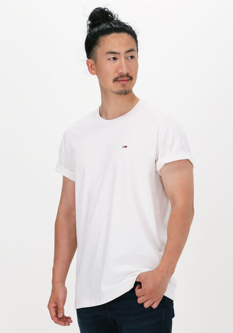 Witte TOMMY JEANS T-shirt TJM CLASSIC JERSEY C NECK - large