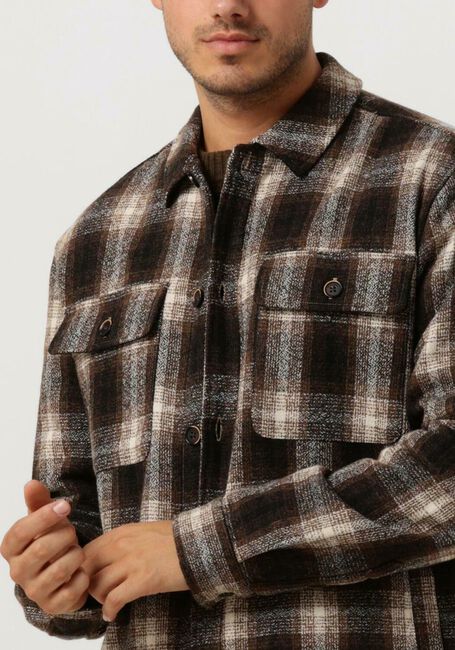 Bruine ANERKJENDT Overshirt AKLION HEAVY CHECK OVERSHIRT - large