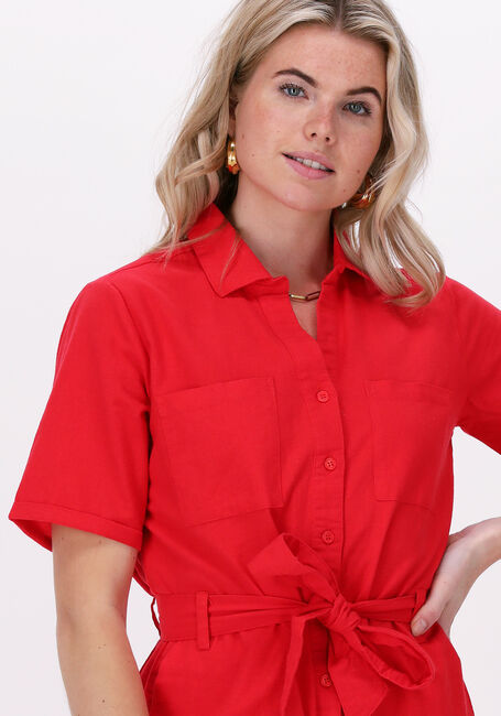 Rode CC HEART Midi jurk LINEN SAFARI DRESS - large
