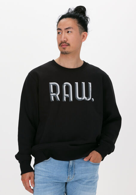 Zwarte G-STAR RAW Sweater A971 - ASHOR SWEAT R- 3D RAW. - large