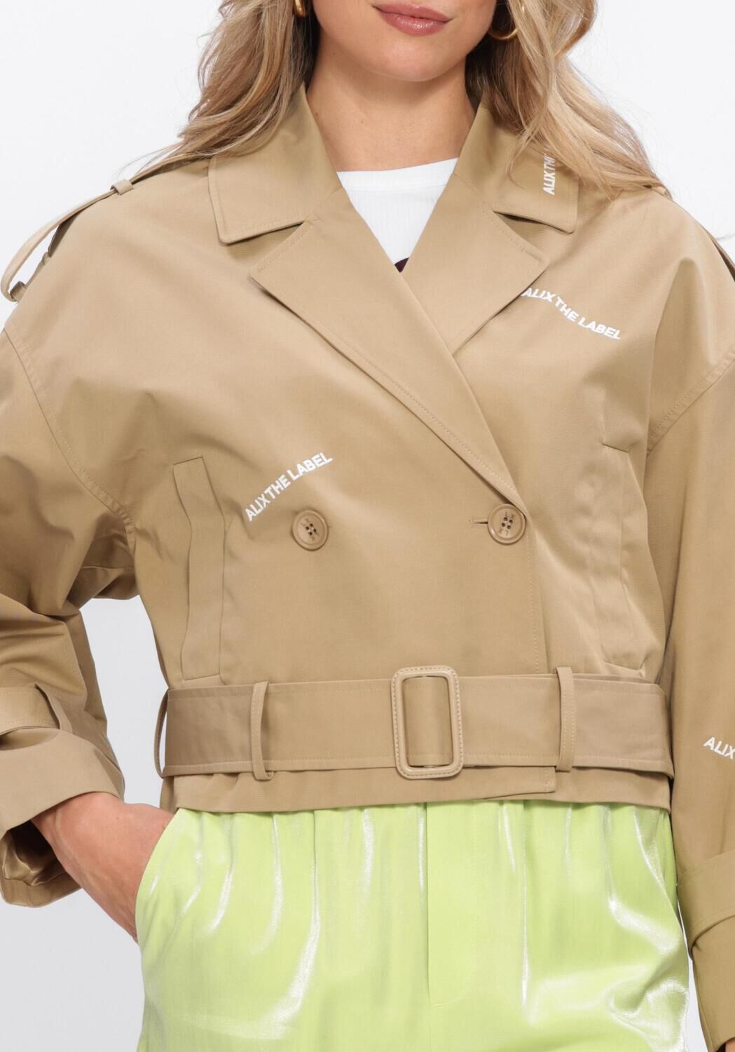 Camel ALIX THE LABEL Trenchcoats LADIES WOVEN SHORT ALIX TRENCH COAT - large