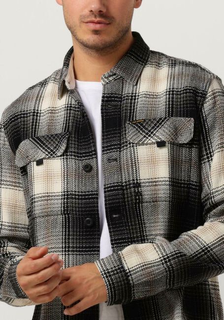 Grijze PME LEGEND Overshirt LONG SLEEVE SHIRT HEAVY FLANEL YARNDYED CHECK - large