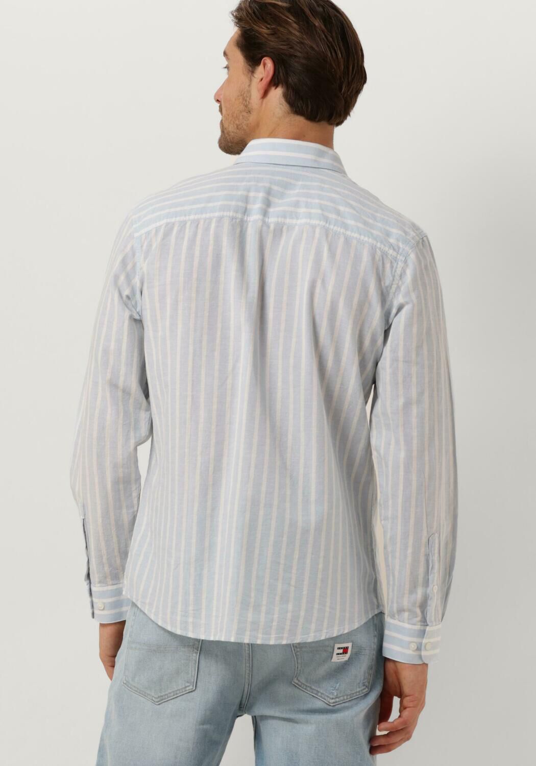 SELECTED HOMME Heren Overhemden Slhslimnew-linen Shirt Ls Noos Lichtblauw