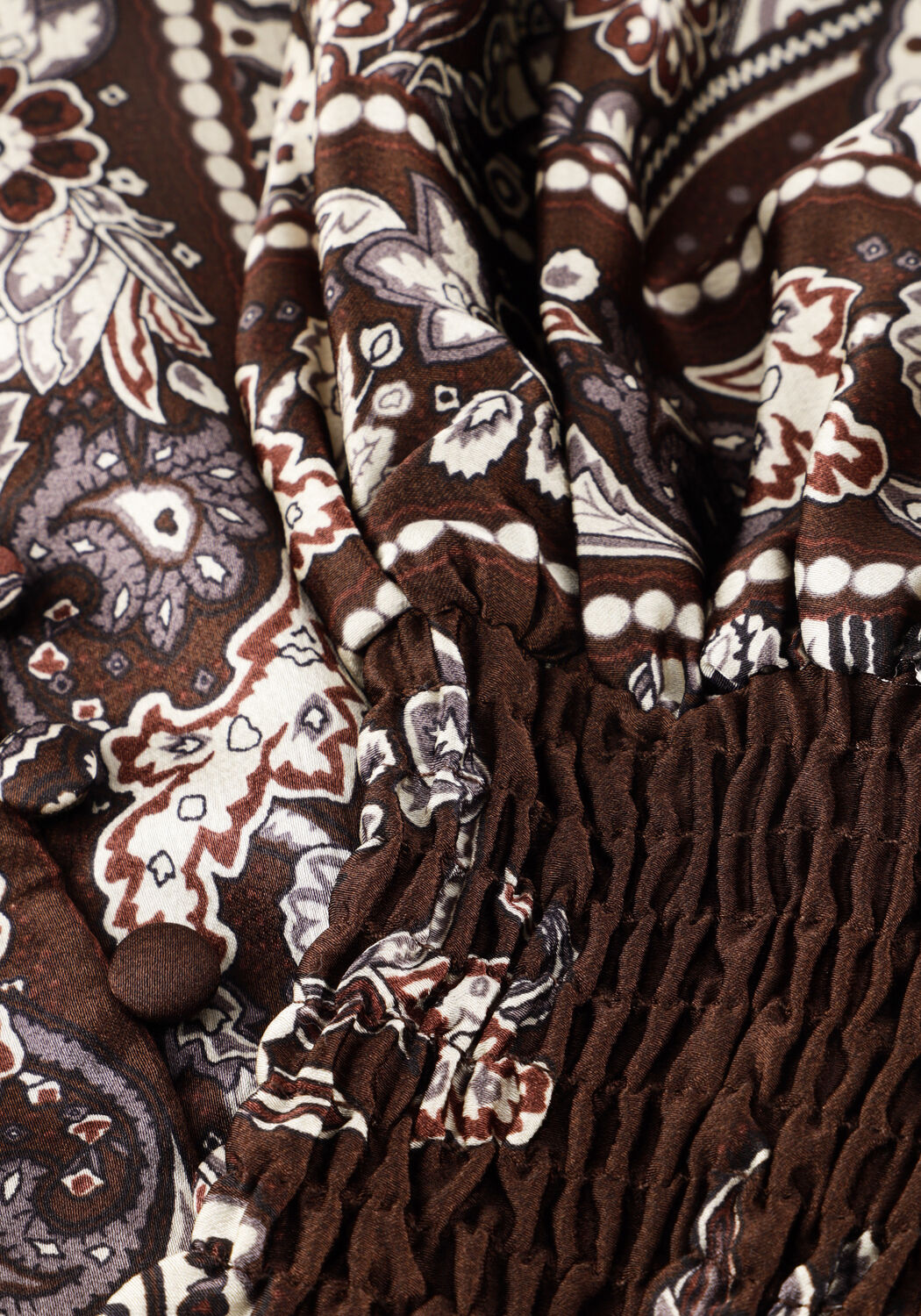 Bruine NEO NOIR Mini jurk MALFIDA PAISLEY BORDER DRESS - large