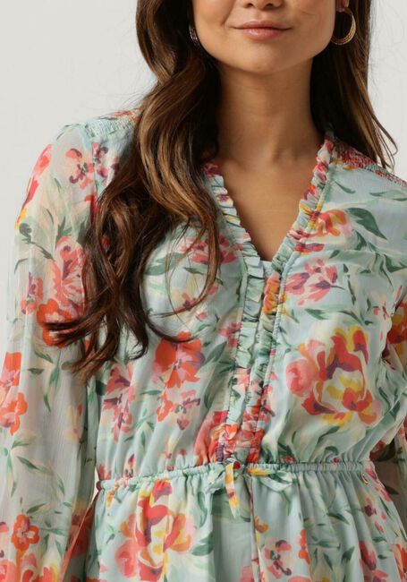 Lichtblauwe GUESS Mini jurk SS VANESSA FLARE DRESS - large