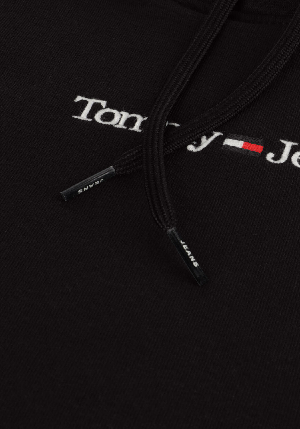 Zwarte TOMMY JEANS Sweater REG SERIF LINEAR HOODIE - large