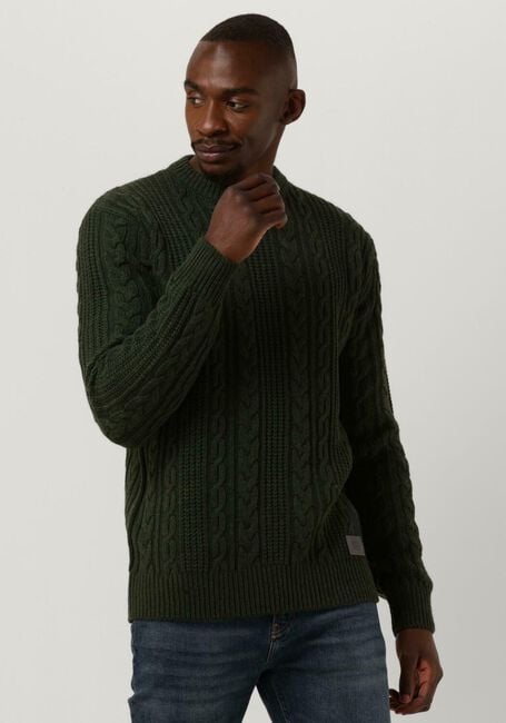 Groene SCOTCH & SODA Trui WOOL-BLEND STRUCTURE KNIT SWEATER KABEL - large