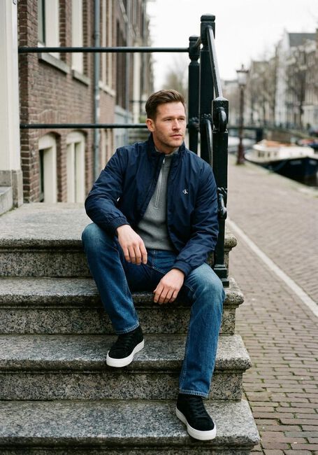 Donkerblauwe CALVIN KLEIN Jack LS RIPSTOP PADDED HARRINGTON JKT - large
