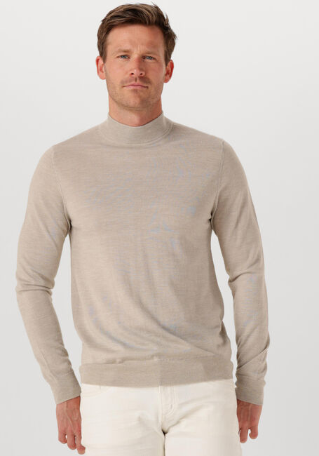 Beige PROFUOMO Coltrui PULLOVER MOCK NECK MERINO - large