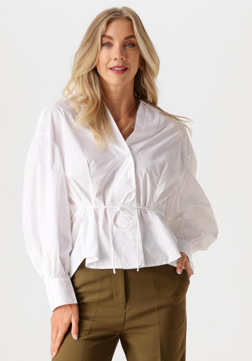 InWear Feminine Shirt Blouse met Pofmouwen White Dames