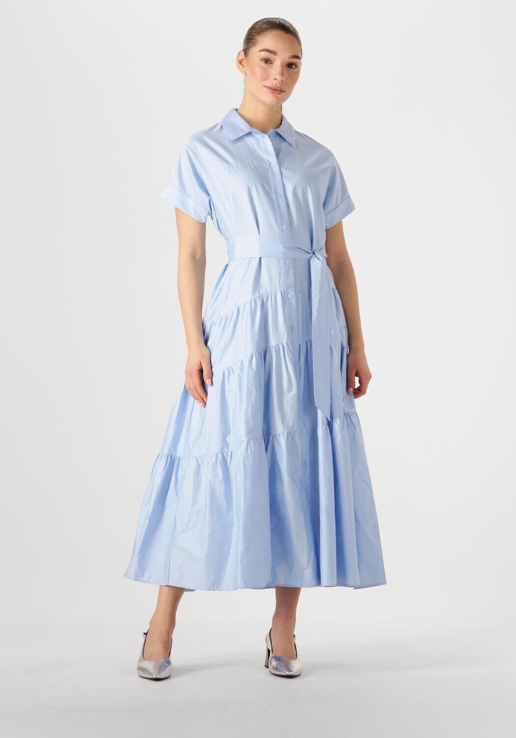 Devotion Blauwe Midi Jurk met Elegante Charme Blue Dames