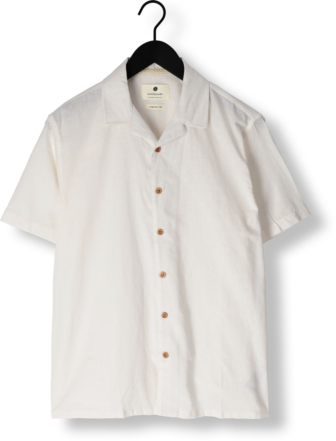 ANERKJENDT Heren Overhemden Akleo Sss Cot linen Shirt Wit