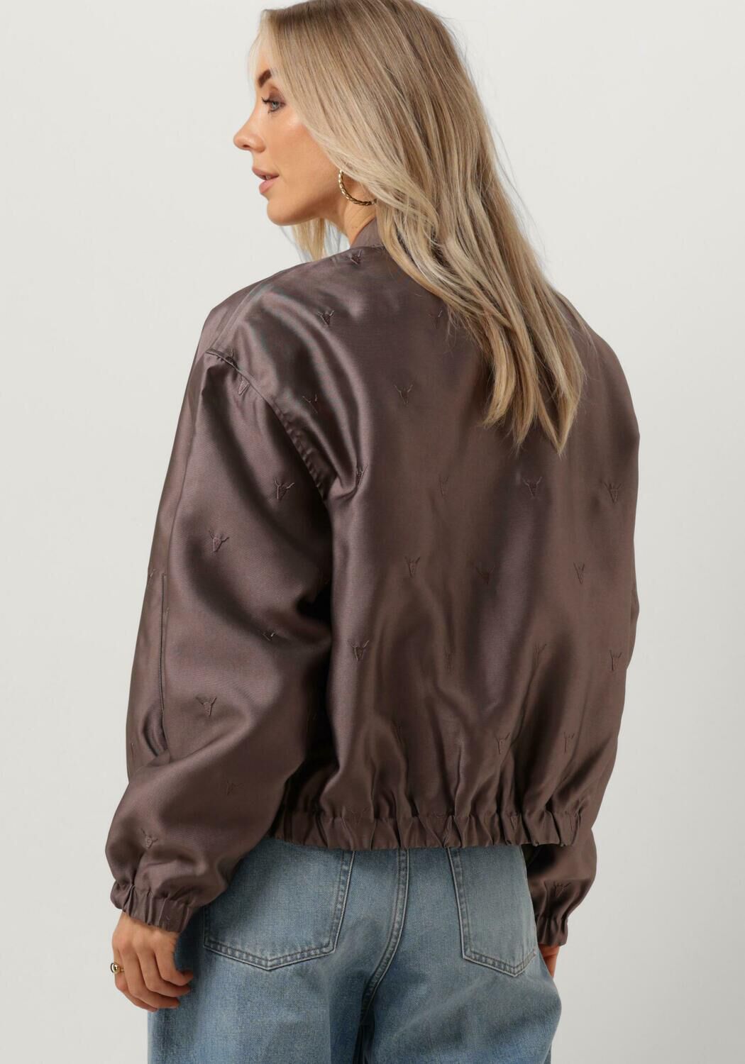 ALIX THE LABEL Dames Jassen Ladies Woven Shiny Bull Bomber Brons
