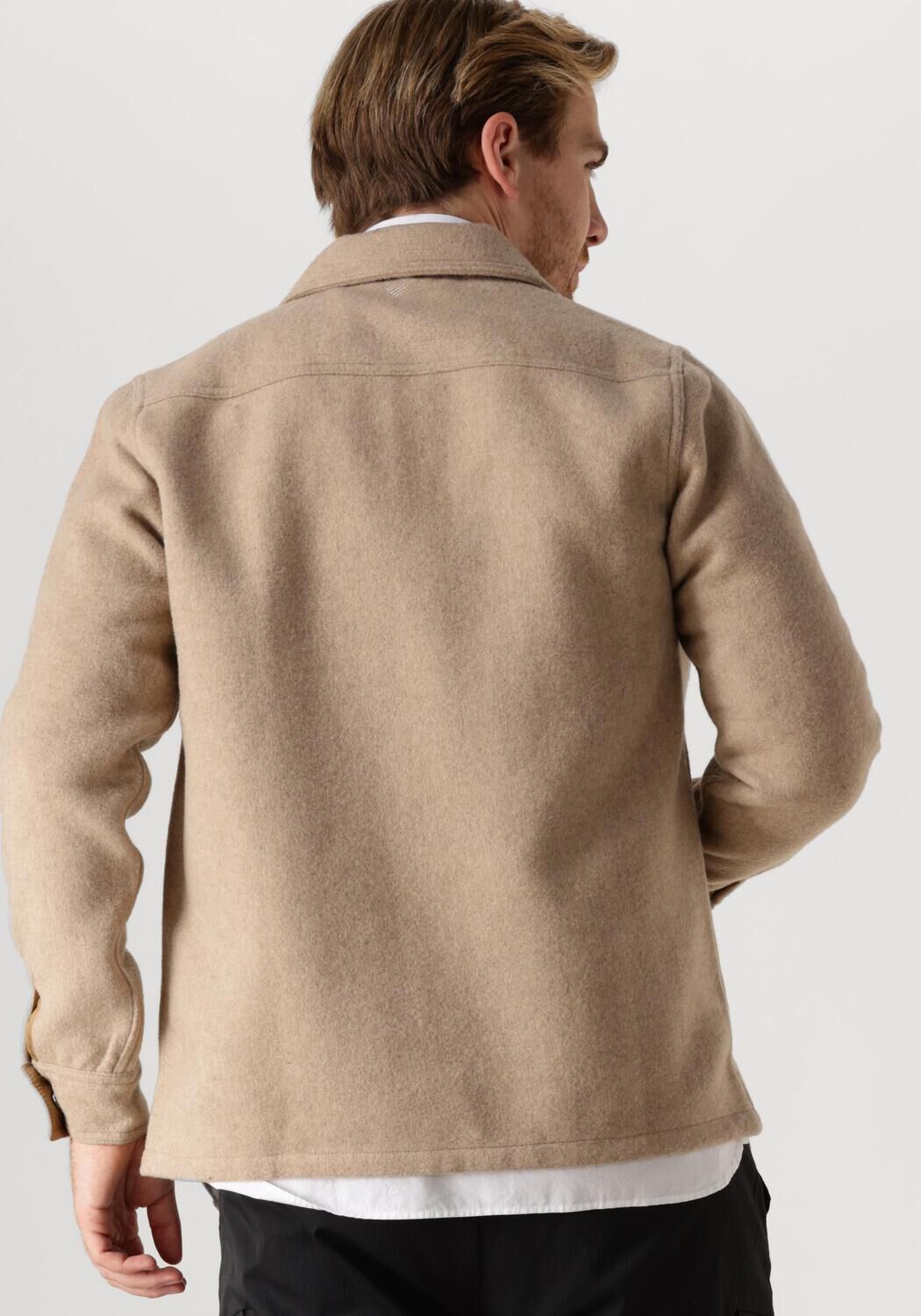 PURE PATH Heren Overshirts Regular Fit Shirts Over203 Zand