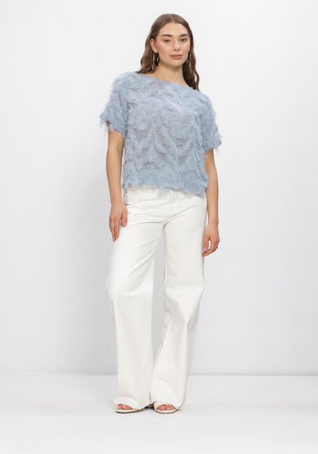 Blauwe SELECTED WOMEN Tops & T-shirts SLFMYLINE SS BOAT NECK TOP - large