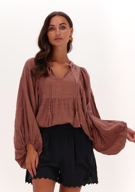 Bruine SISSEL EDELBO Blouses DICTE ORGANIC COTTON TOP - large