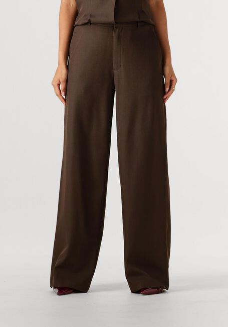 Bruine NEO NOIR Wijde broek EMMETT STRUCTURE PANTS - large