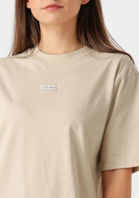 Beige CALVIN KLEIN Mini jurk PLACED INST TEE DRESS - large