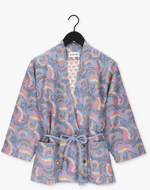 Lichtblauwe ANTIK BATIK Kimono PIETRA JACKET - large