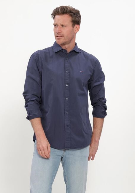 Donkerblauwe TOMMY HILFIGER Casual overhemd GMD POPLIN SEMI SPREAD RF SHT - large