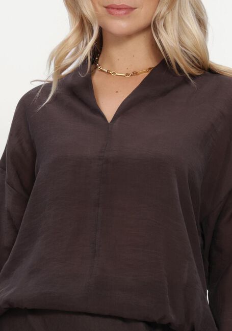 Bruine SUMMUM Blouses TOP V NECK LYOCELL BLEND - large