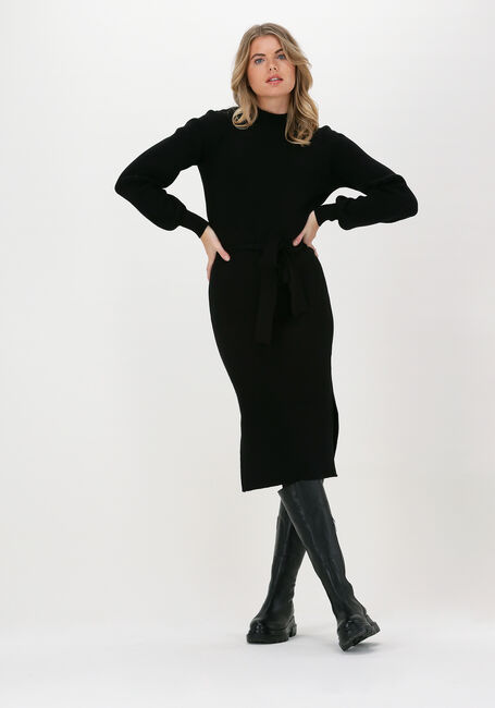Zwarte MSCH COPENHAGEN Midi jurk MALLORY LIKE LS DRESS - large