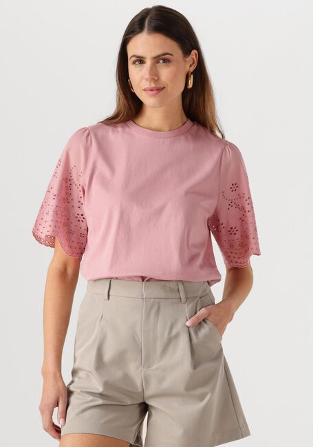 Roze Y.A.S. T-shirt YASLEX SS TOP W. EMB SLEEVES S. NOOS - large