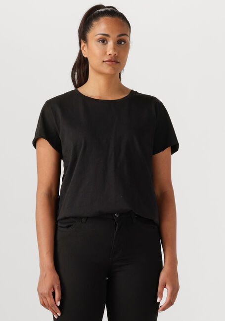 Zwarte MY ESSENTIAL WARDROBE T-shirt 09 THE OTEE SLUB YARN JERSEY - large