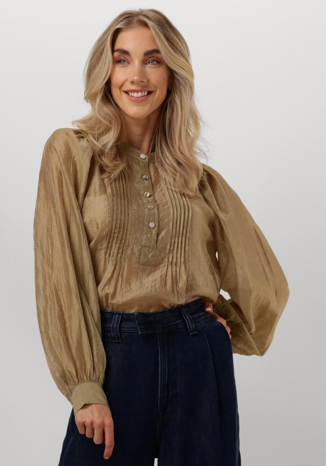 Aaiko Dotted TEN Blouse Lange Mouw Yellow Dames