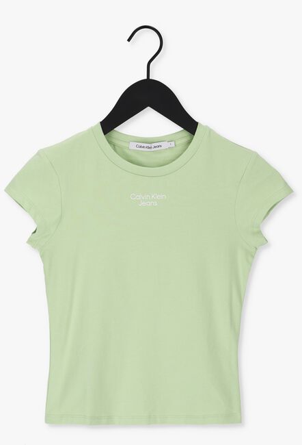Groene CALVIN KLEIN T-shirt STACKED LOGO TIGHT TEE - large