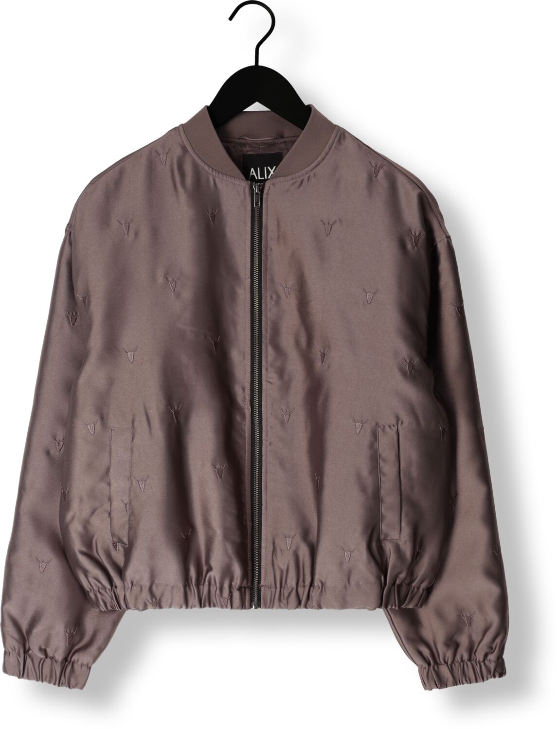 ALIX THE LABEL Dames Jassen Ladies Woven Shiny Bull Bomber Brons