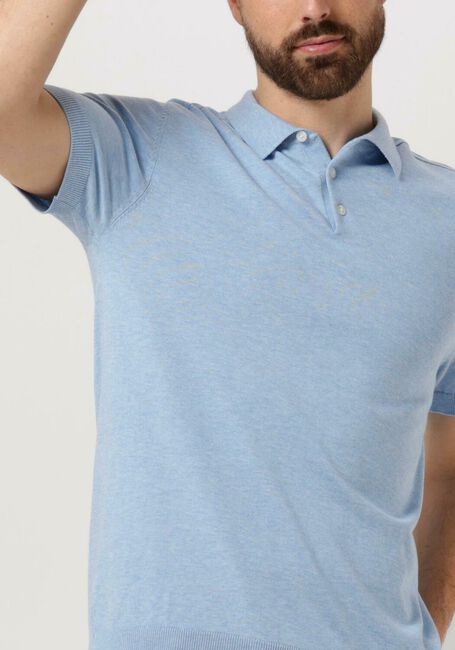 Lichtblauwe SELECTED HOMME Polo SLHBERG SS KNIT POLO NOOS - large