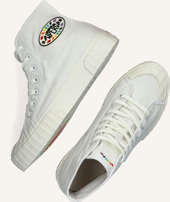 Witte SUPERGA Hoge sneakers 2696 STRIP MULTIC LOGO Witte SUPERGA Hoge sneakers 2696 STRIP MULTIC LOGO - large