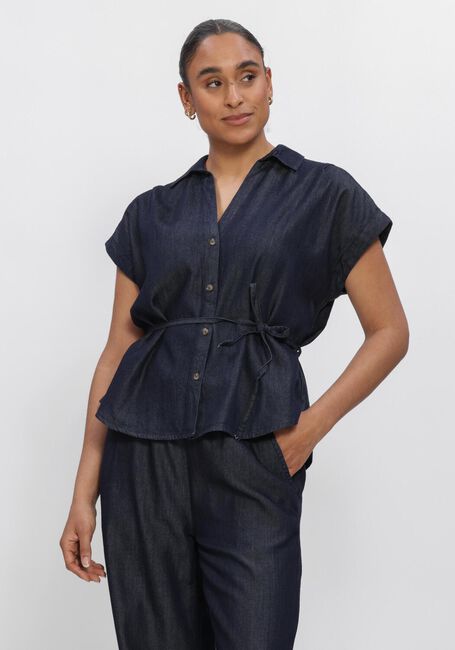 Blauwe SUMMUM Blouses BLOUSE DENIM LW COTTON TENCEL - large