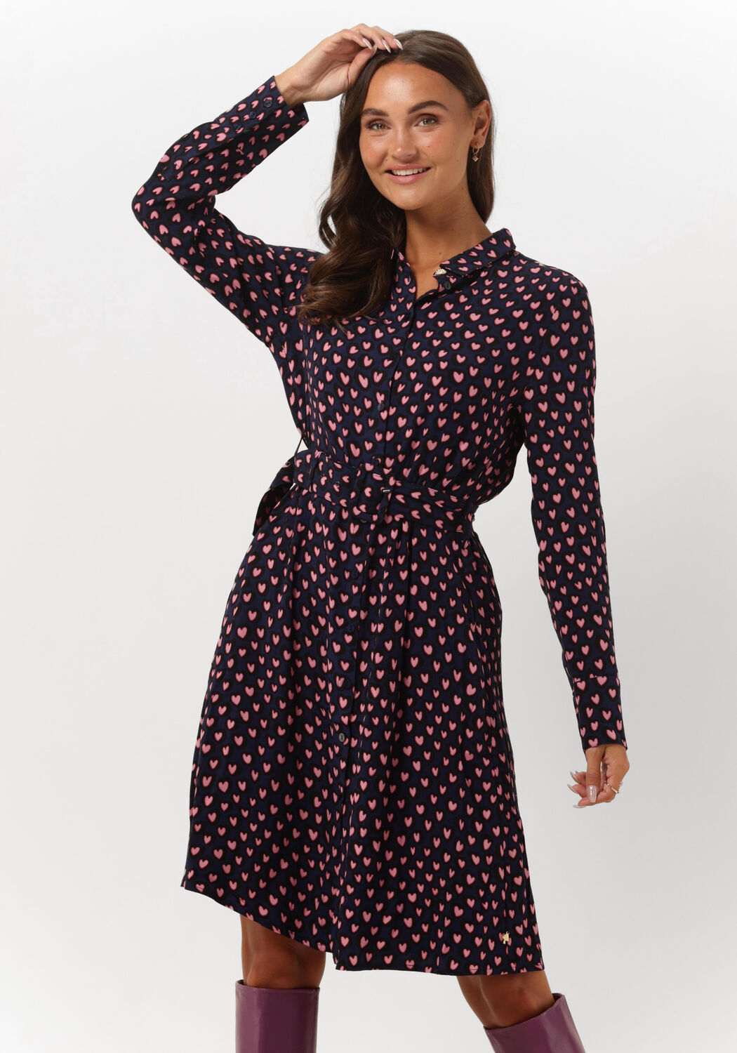 donkerblauwe fabienne chapot mini jurk hayley jane dress
