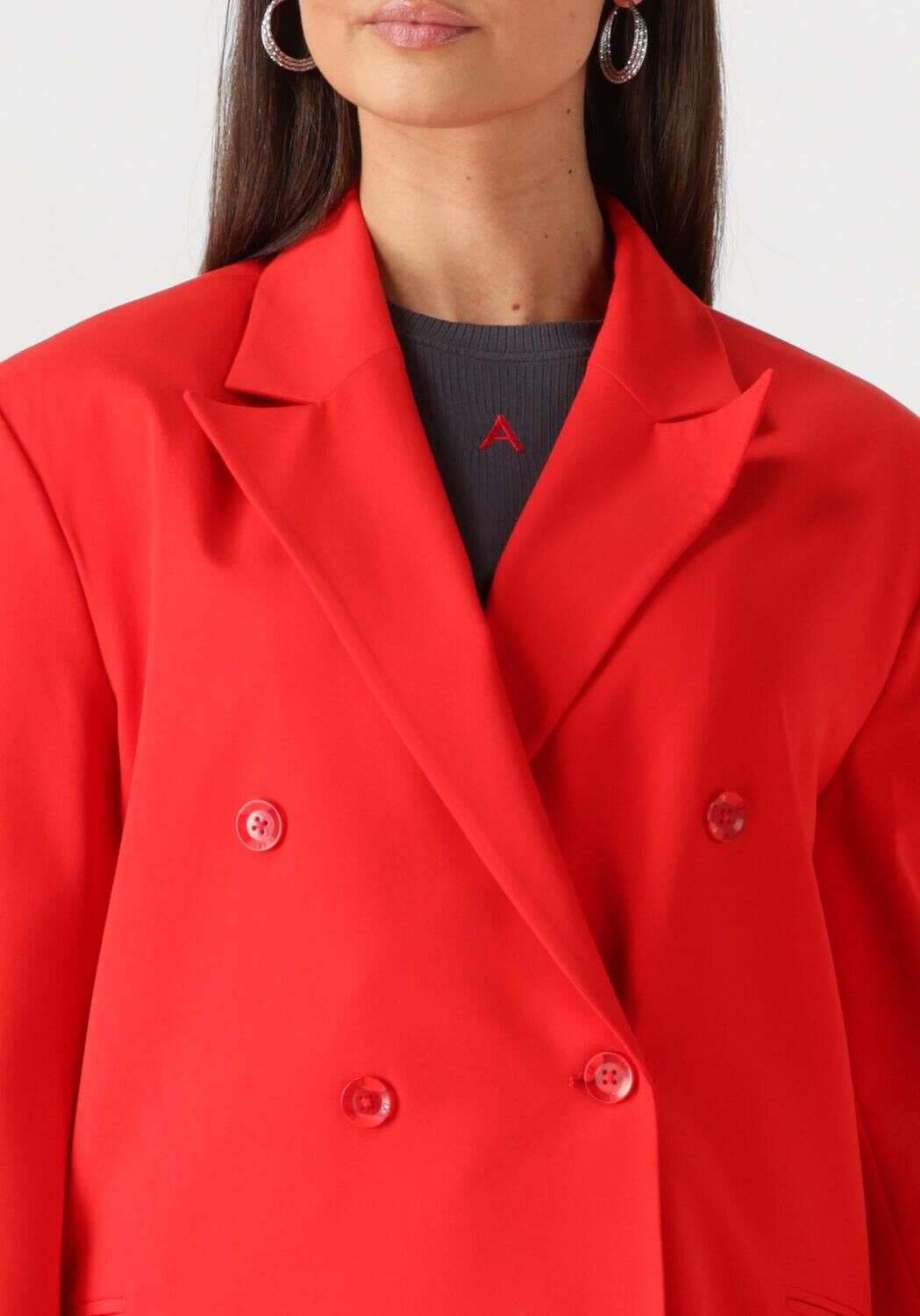 ALIX THE LABEL Dames Blazers Ladies Woven Oversized Blazer Rood