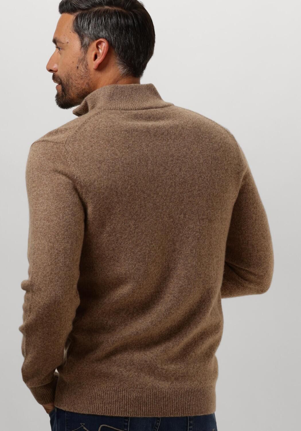 PROFUOMO Heren Truien & Vesten Pullover Half Zip Button Taupe