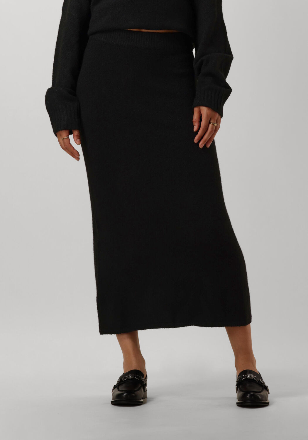 NEO NOIR Elegante Gebreide Rok voor Vrouwen Black Dames