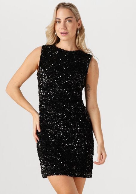 Zwarte NEO NOIR Mini jurk FABYA VELVET SEQUINS DRESS - large