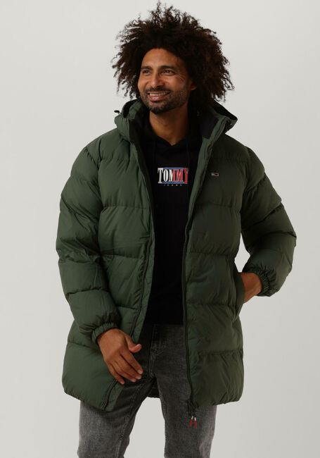 Donkergroene TOMMY JEANS Parka's TJM ESSENTIAL DOWN PARKA - large