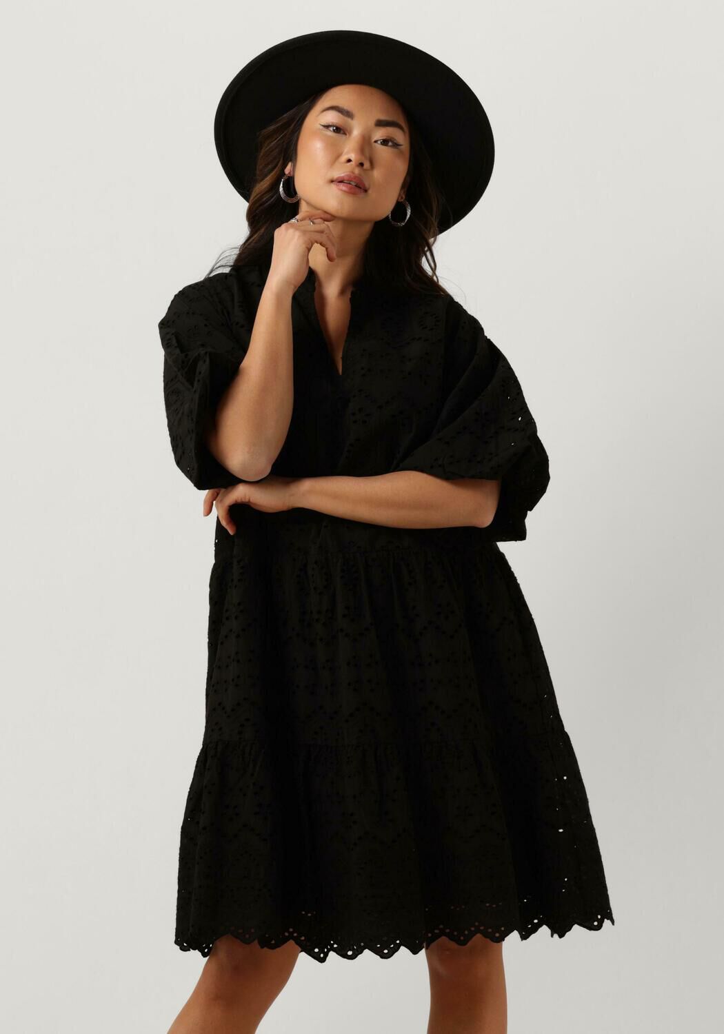 Notre-v Dames Jurken Nv-donna Dress Broderie Anglaise Dress Black Dames