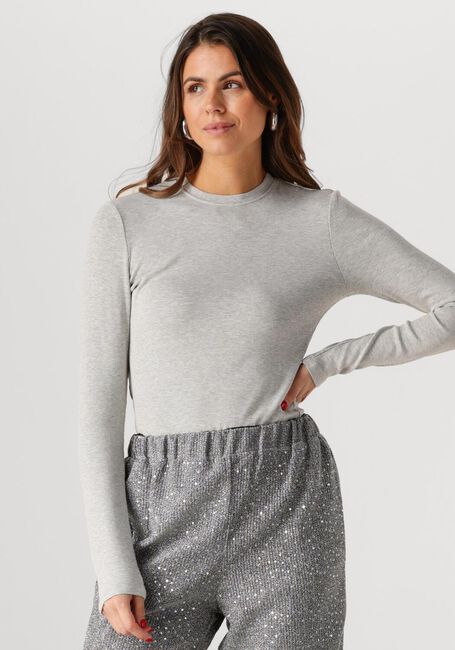Grijze ALIX THE LABEL Top LADIES KNITTED RIB TOP - large