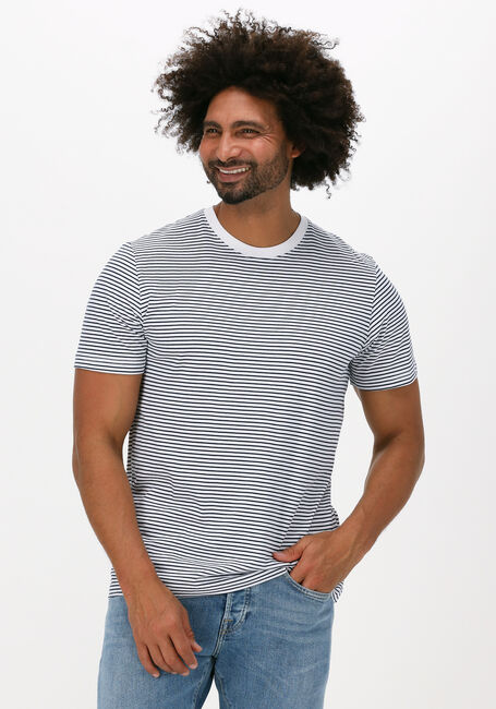 Witte SELECTED HOMME T-shirt SLHNORMAN180 STRIPE SS O-NECK  - large
